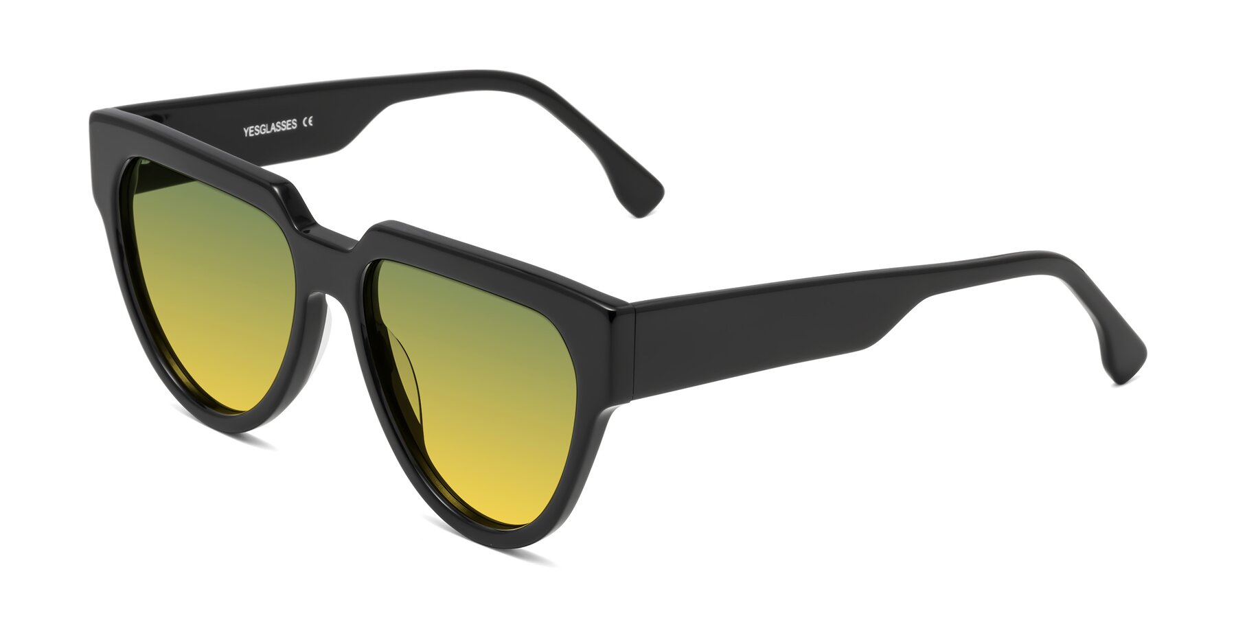 Angle of Yorke in Black with Green / Yellow Gradient Lenses