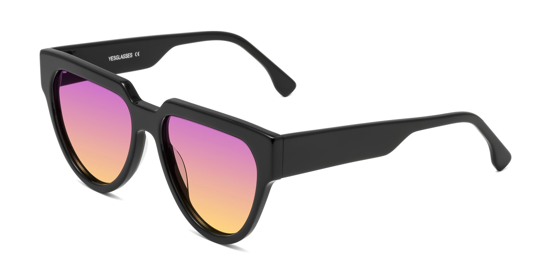 Angle of Yorke in Black with Purple / Yellow Gradient Lenses