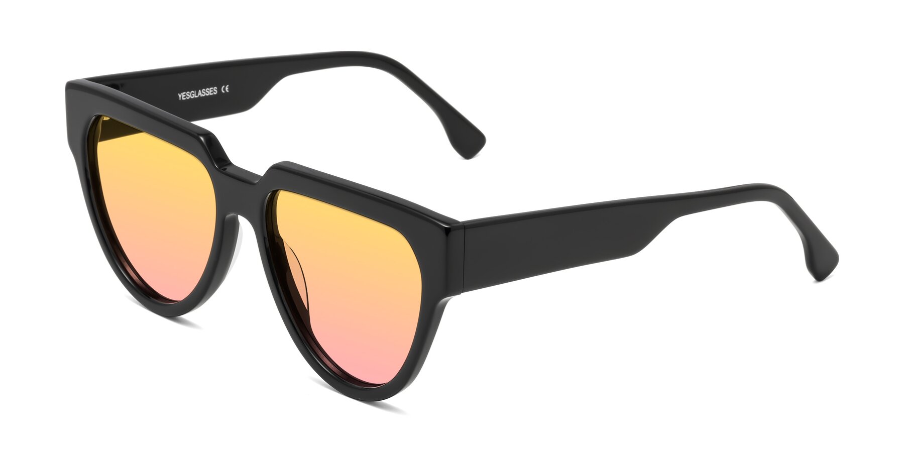 Angle of Yorke in Black with Yellow / Pink Gradient Lenses