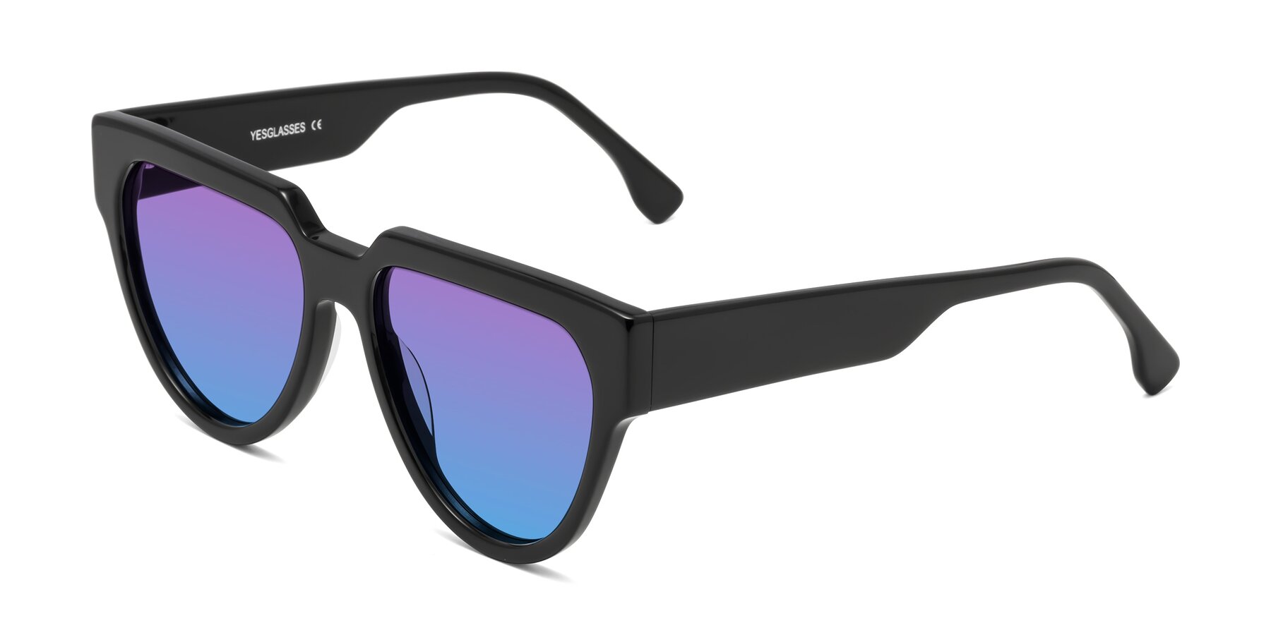 Angle of Yorke in Black with Purple / Blue Gradient Lenses