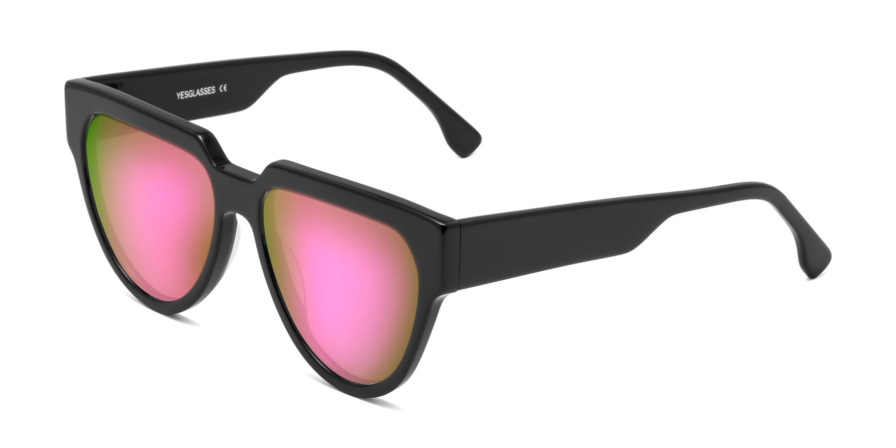 Angle of Yorke in Black with Pink Mirrored Lenses