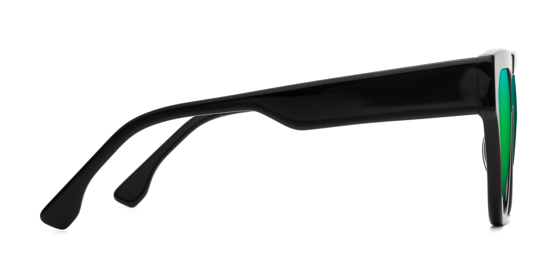 Side of Yorke in Black with Green Mirrored Lenses