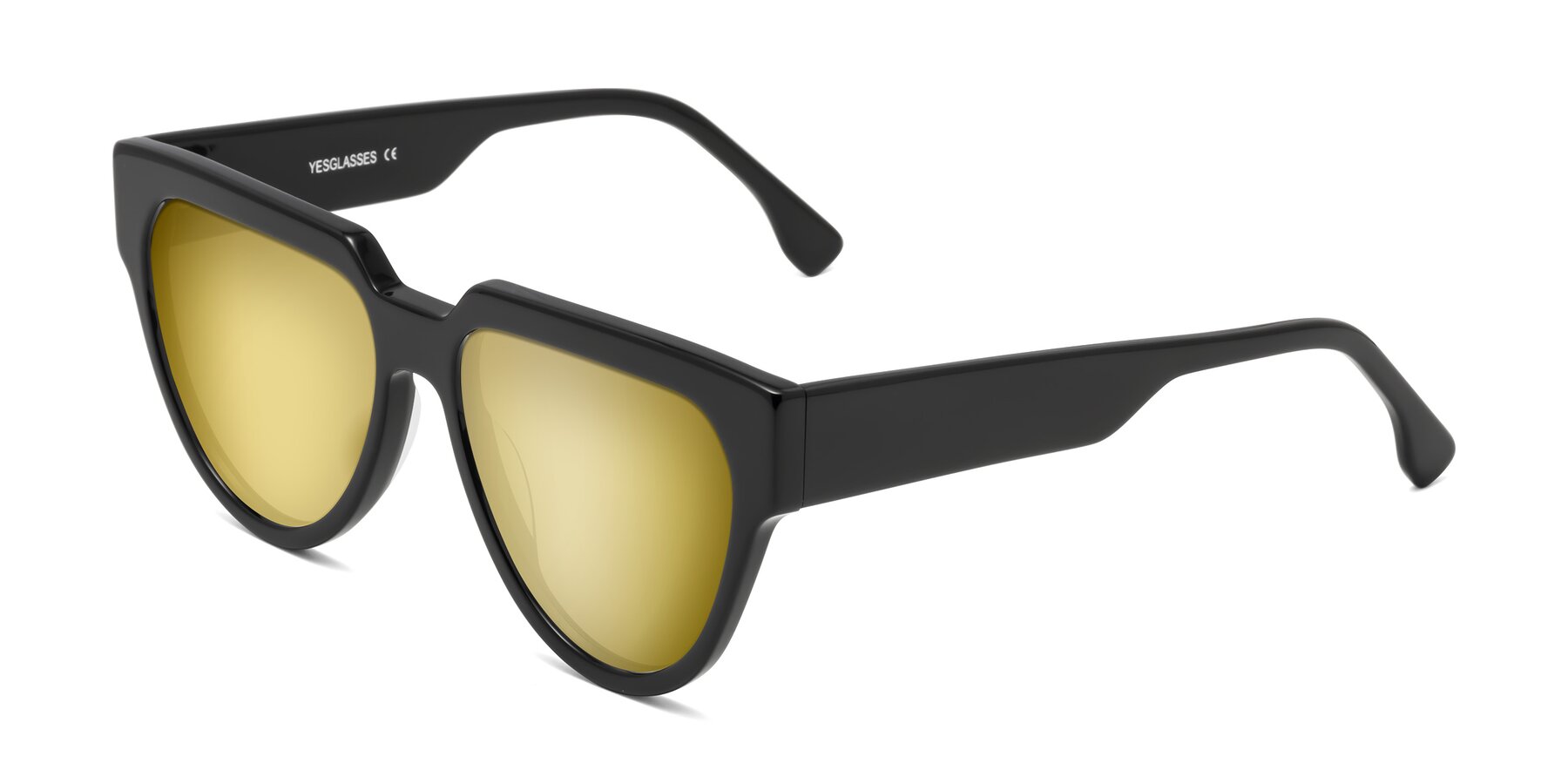 Angle of Yorke in Black with Gold Mirrored Lenses