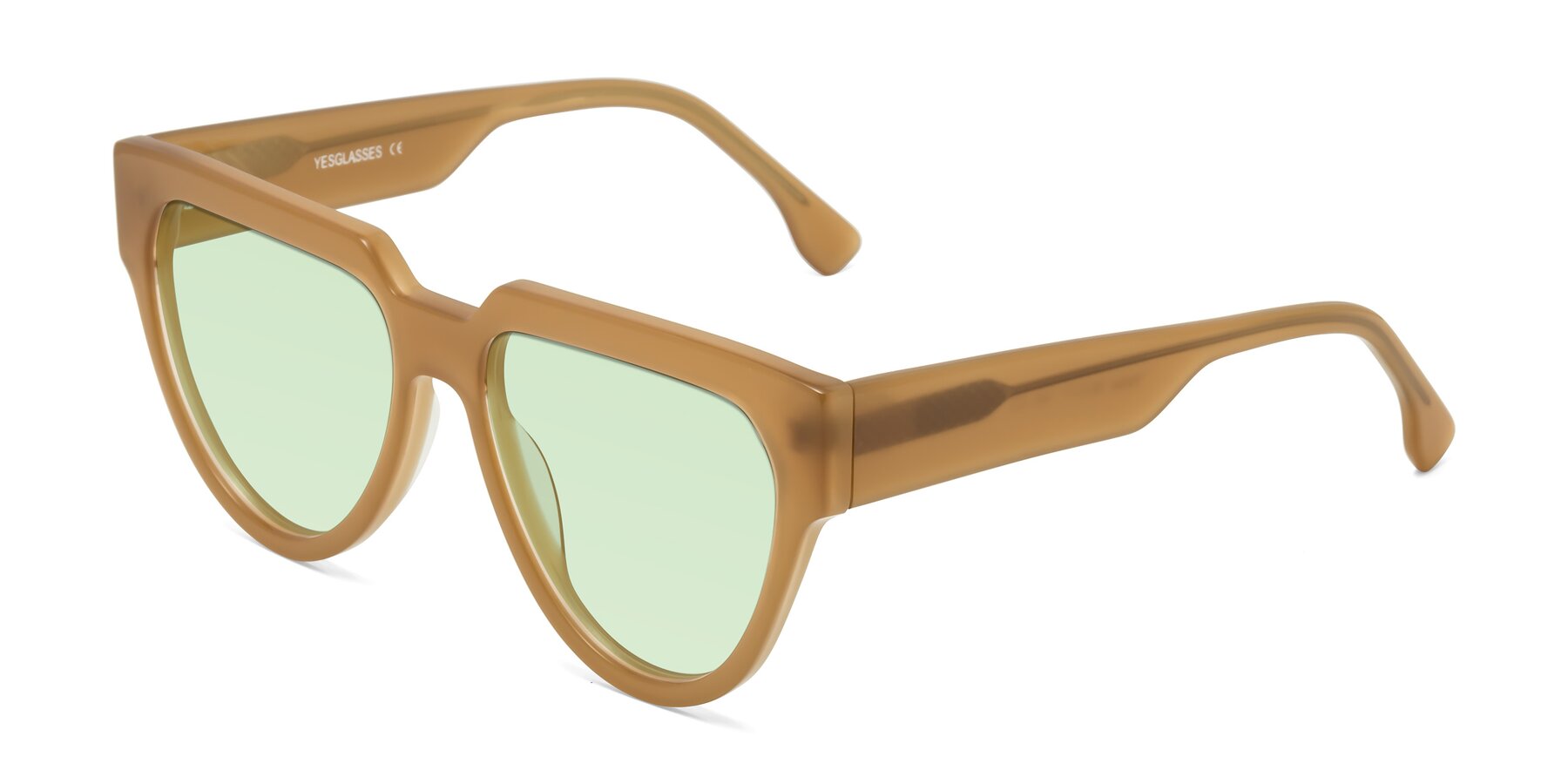 Angle of Yorke in Caramel with Light Green Tinted Lenses