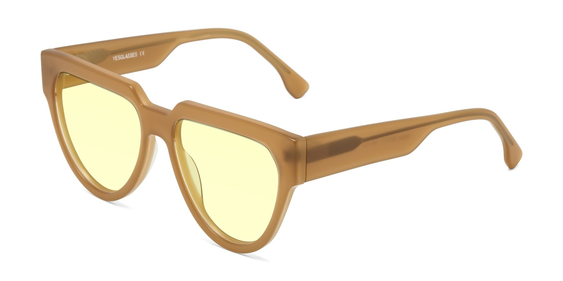 Angle of Yorke in Caramel with Light Yellow Tinted Lenses