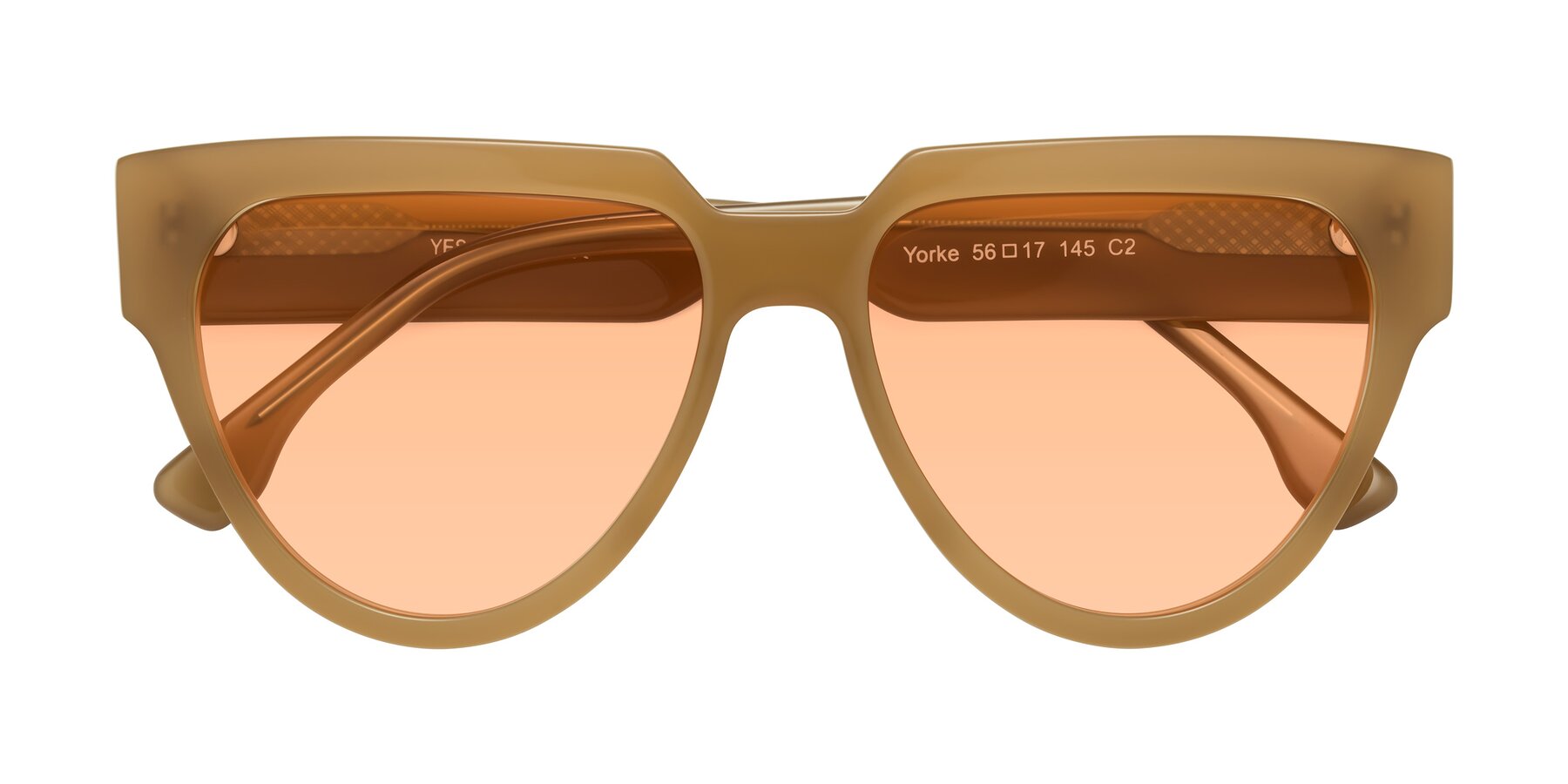 Folded Front of Yorke in Caramel with Light Orange Tinted Lenses