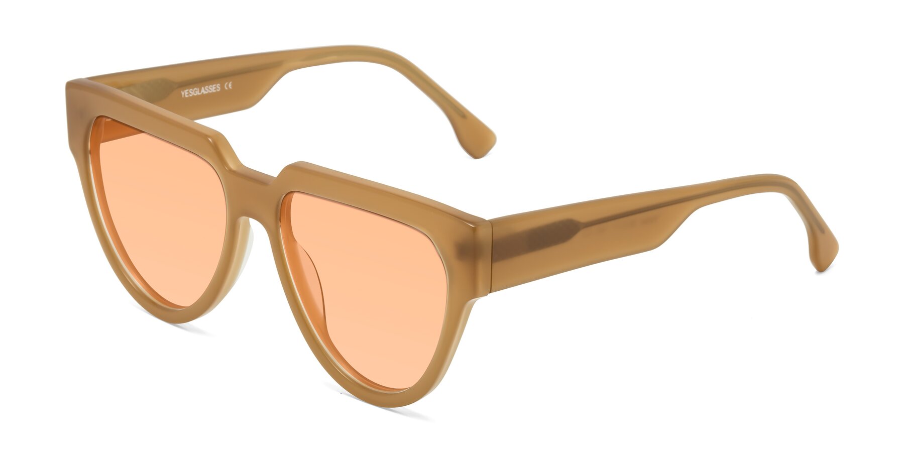 Angle of Yorke in Caramel with Light Orange Tinted Lenses