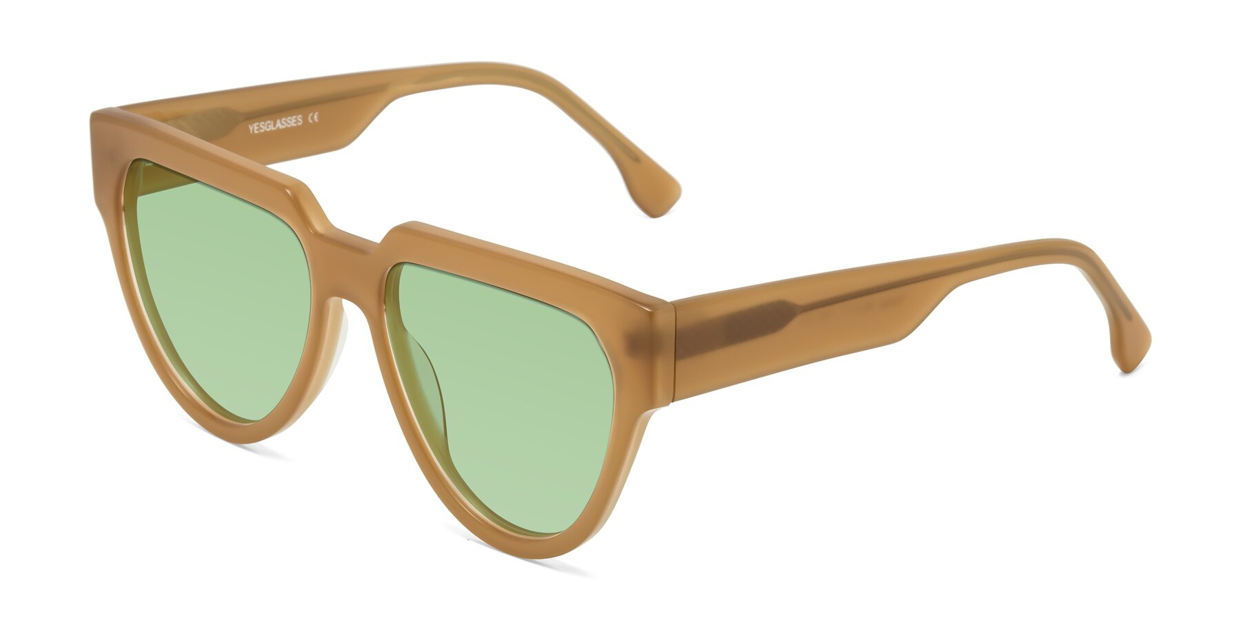 Angle of Yorke in Caramel with Medium Green Tinted Lenses