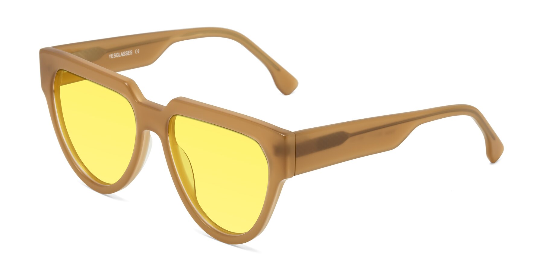 Angle of Yorke in Caramel with Medium Yellow Tinted Lenses