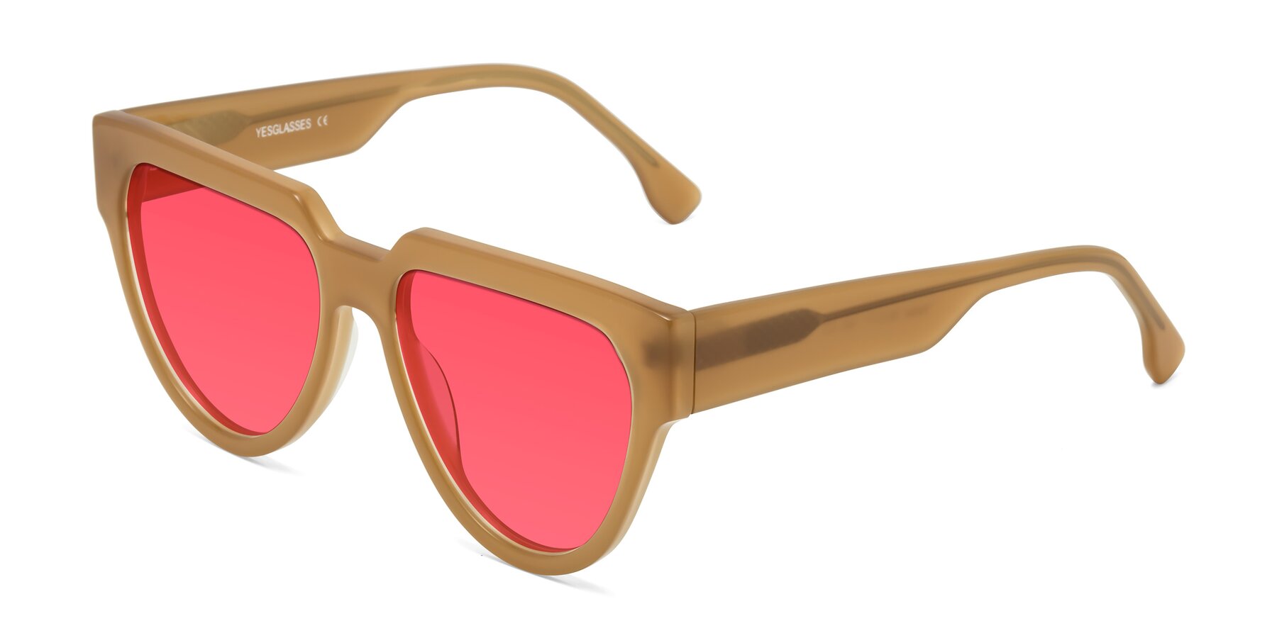 Angle of Yorke in Caramel with Red Tinted Lenses