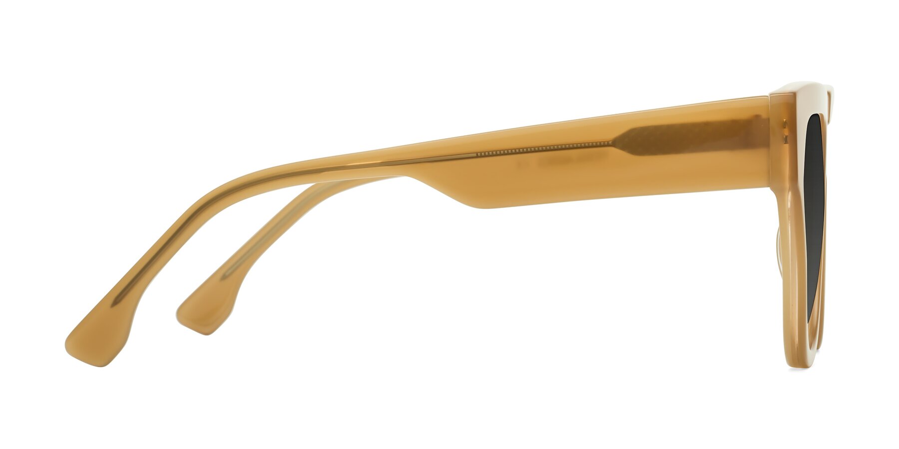 Side of Yorke in Caramel with Gray Tinted Lenses