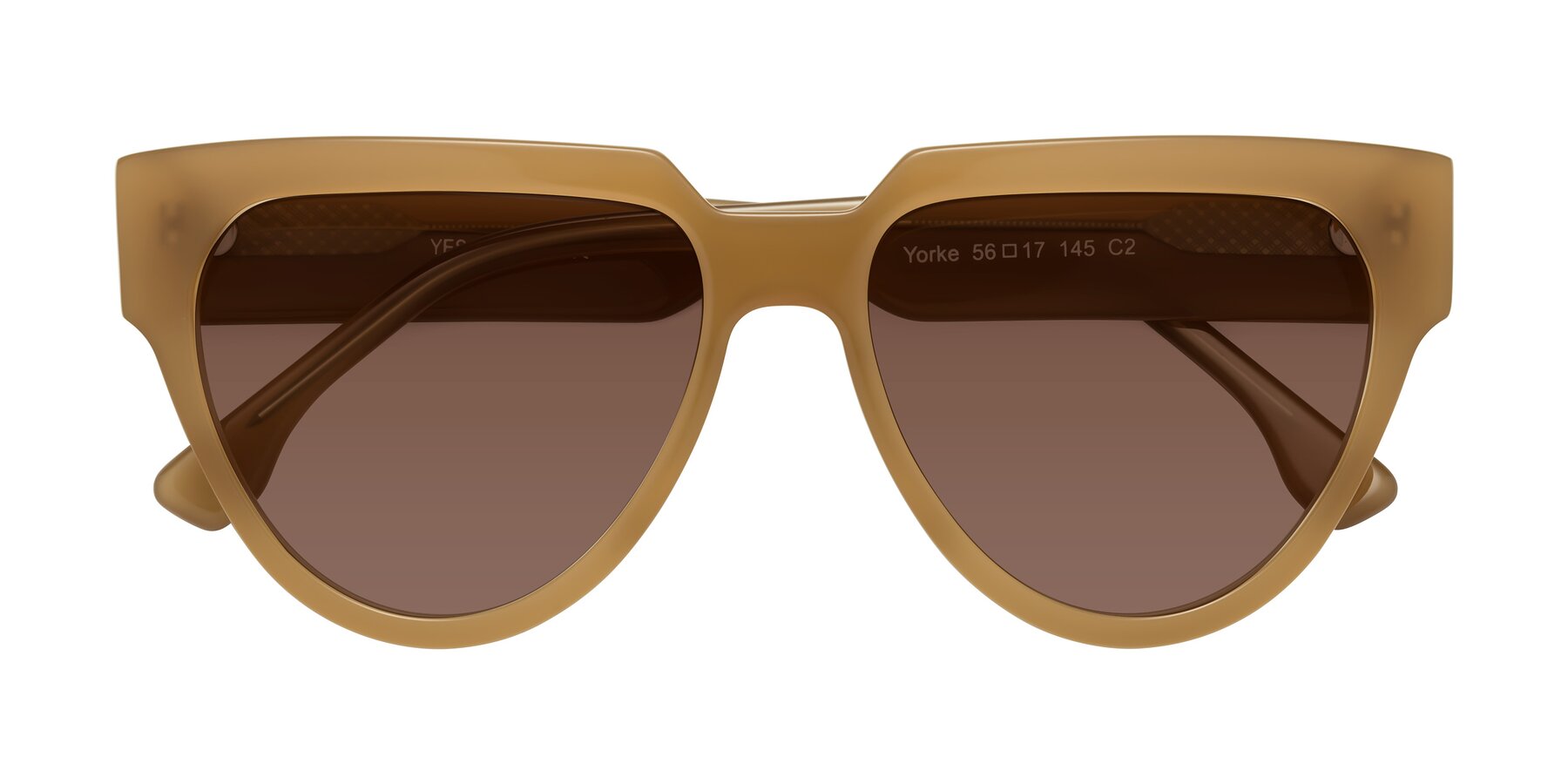Folded Front of Yorke in Caramel with Brown Tinted Lenses