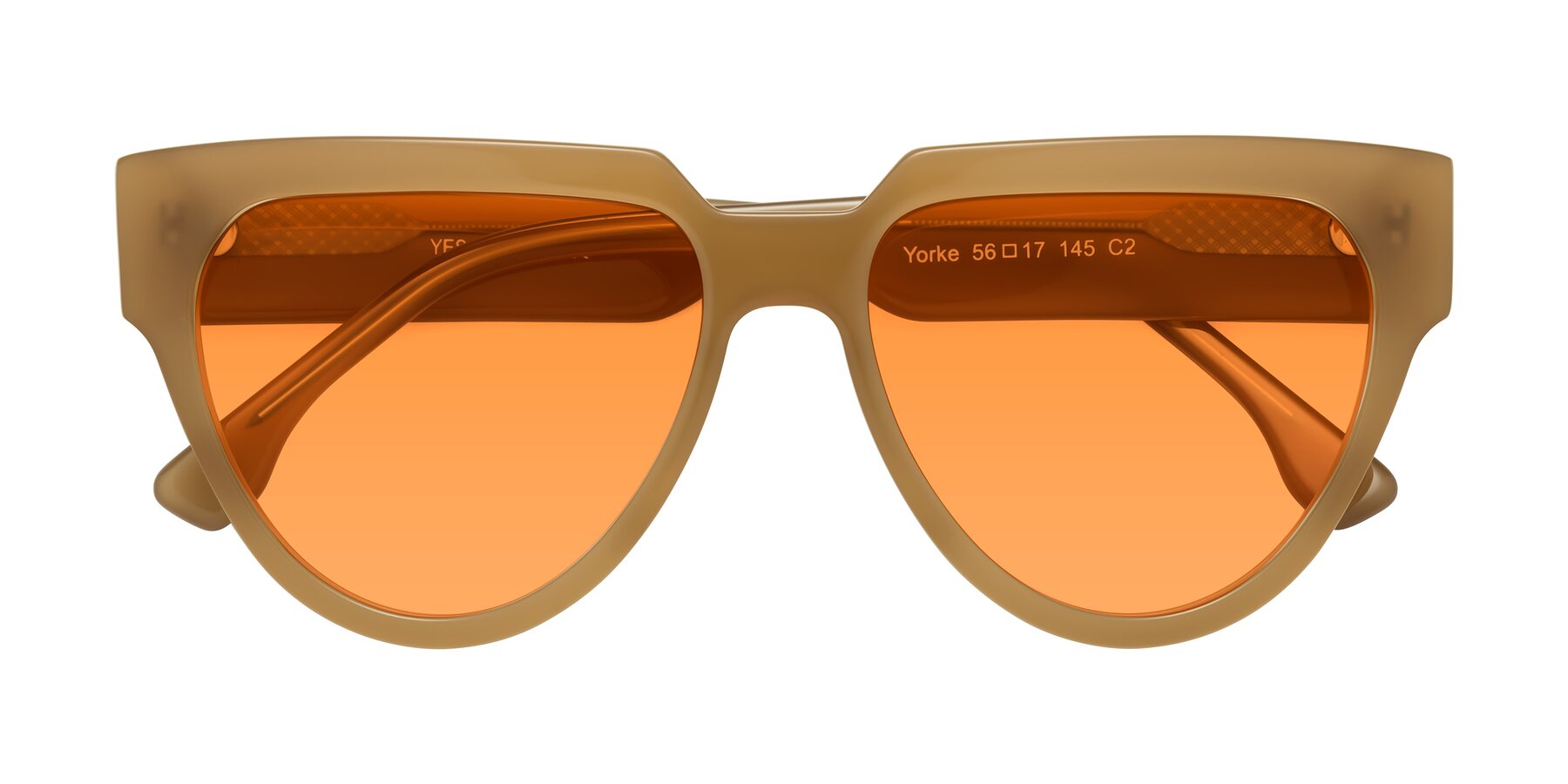 Folded Front of Yorke in Caramel with Orange Tinted Lenses