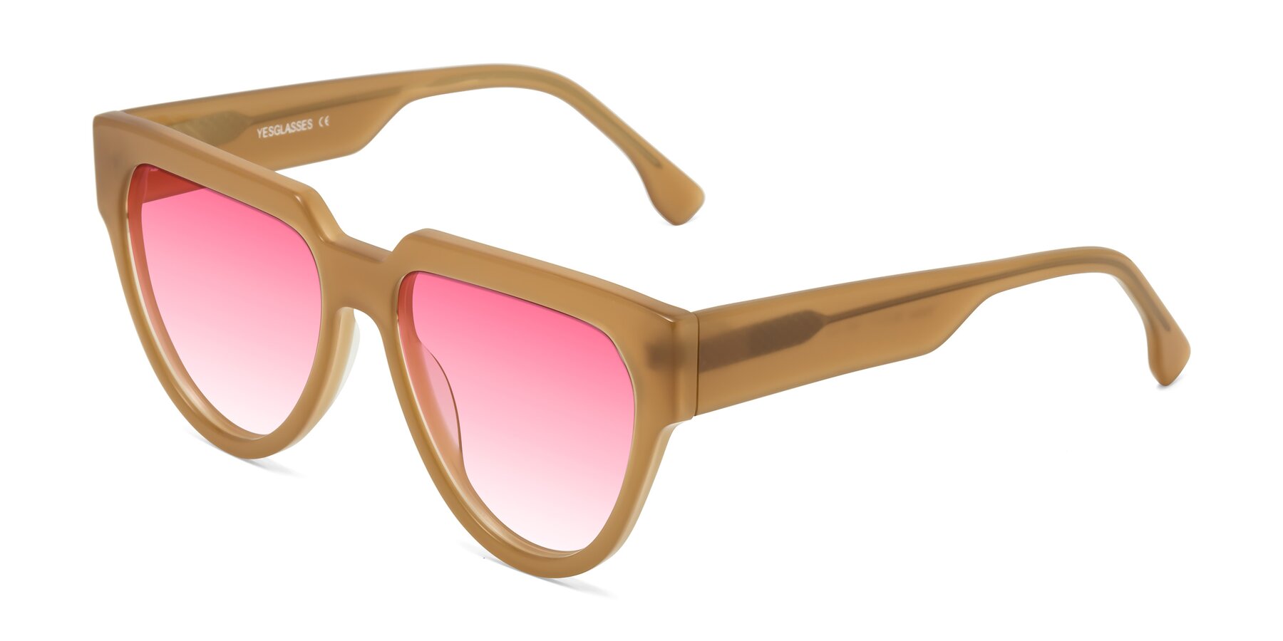Angle of Yorke in Caramel with Pink Gradient Lenses