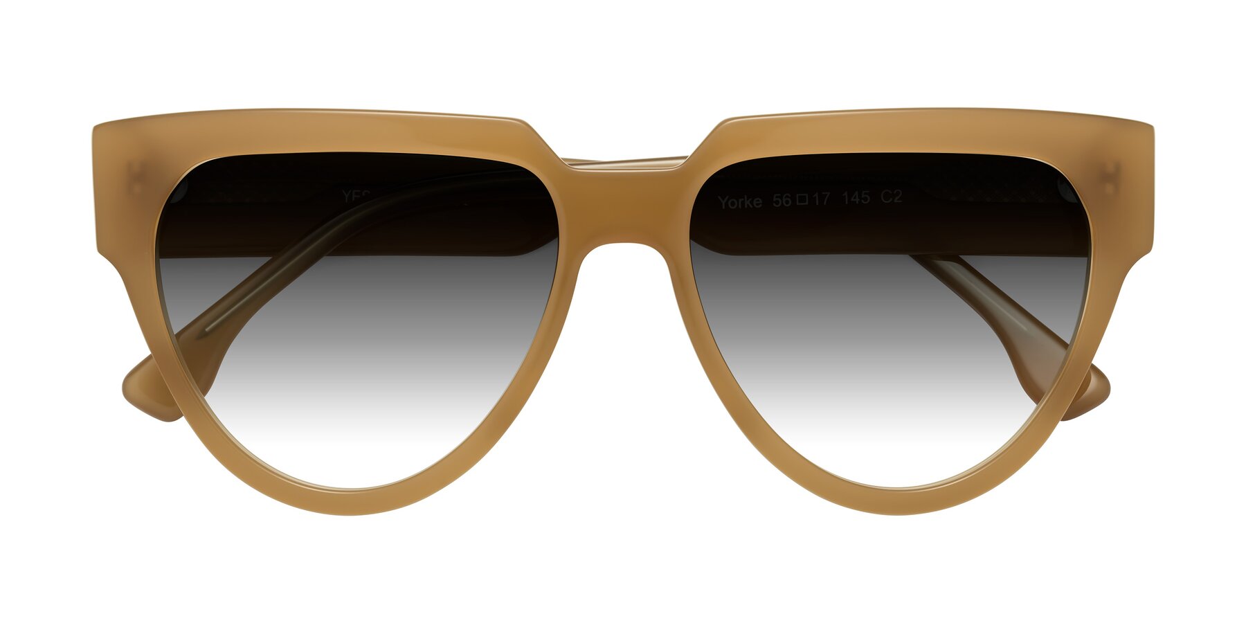Folded Front of Yorke in Caramel with Gray Gradient Lenses