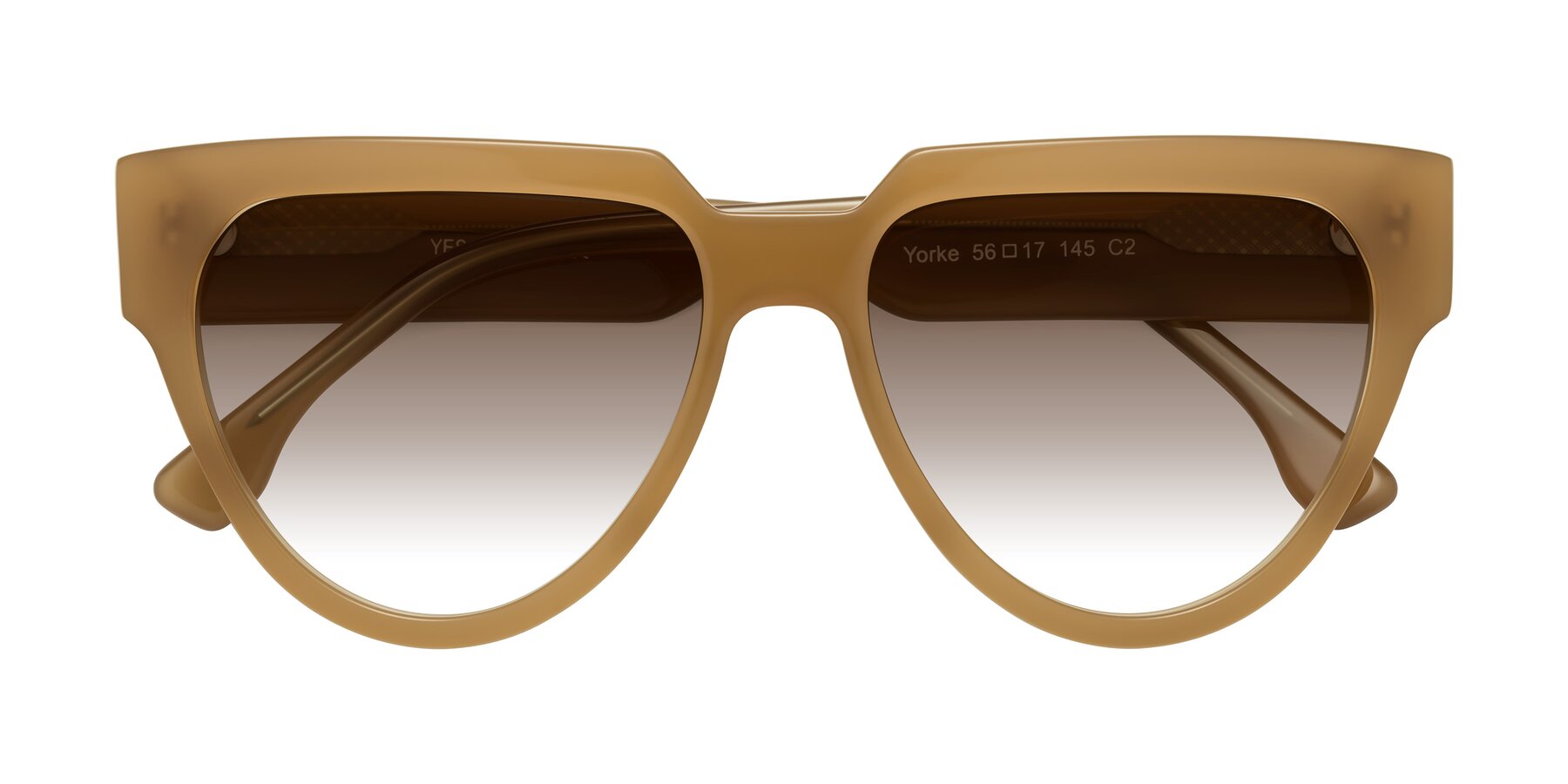 Folded Front of Yorke in Caramel with Brown Gradient Lenses