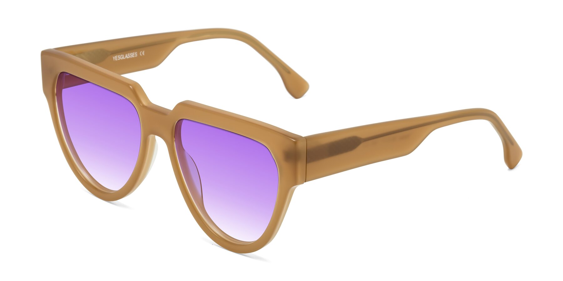 Angle of Yorke in Caramel with Purple Gradient Lenses