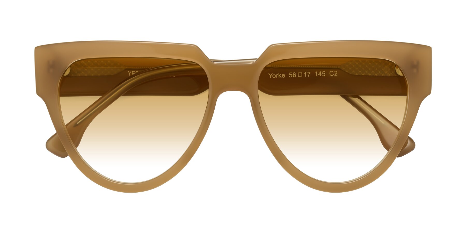 Folded Front of Yorke in Caramel with Champagne Gradient Lenses