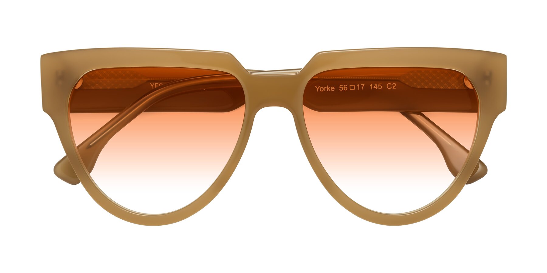 Folded Front of Yorke in Caramel with Orange Gradient Lenses