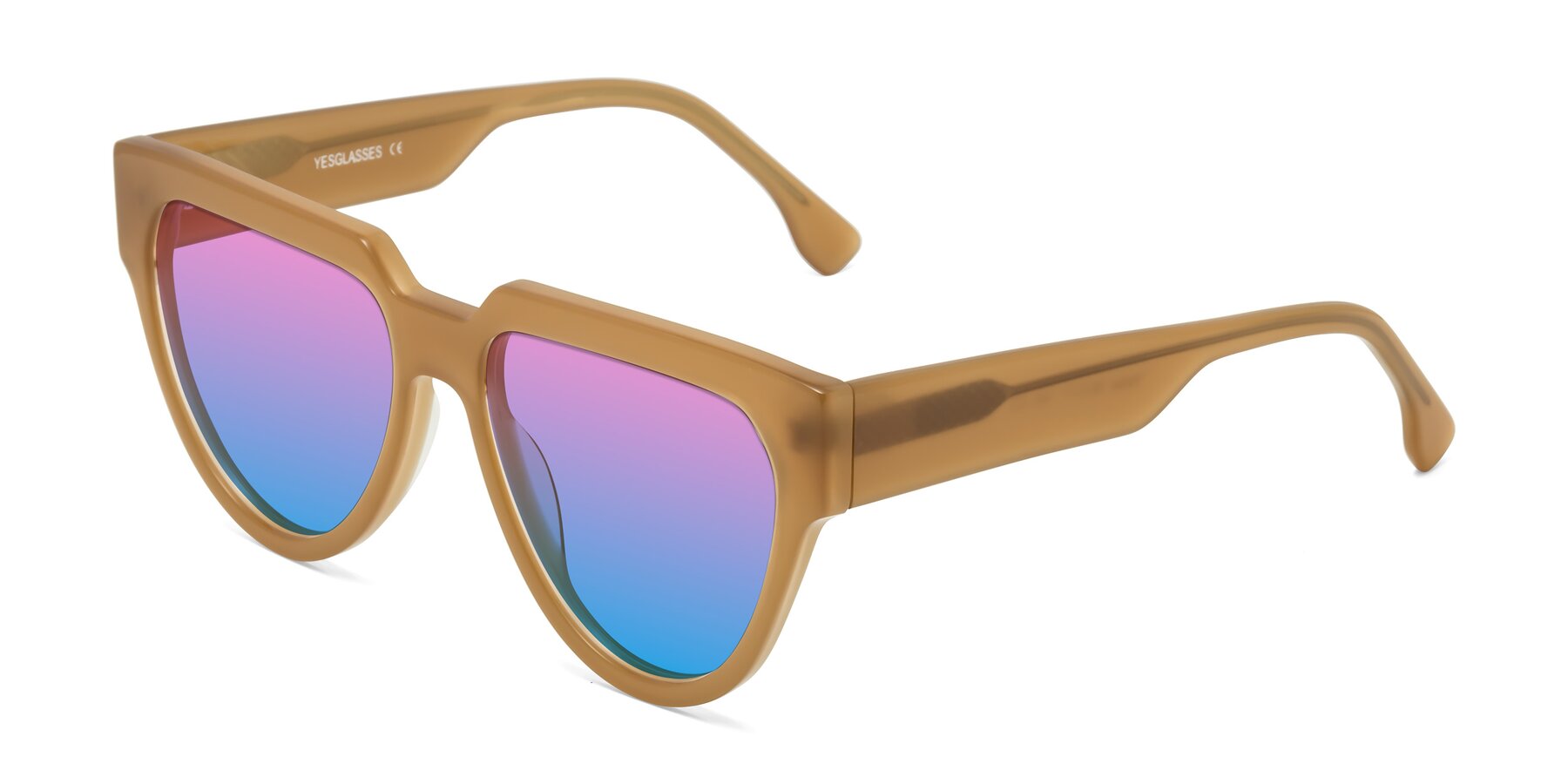 Angle of Yorke in Caramel with Pink / Blue Gradient Lenses