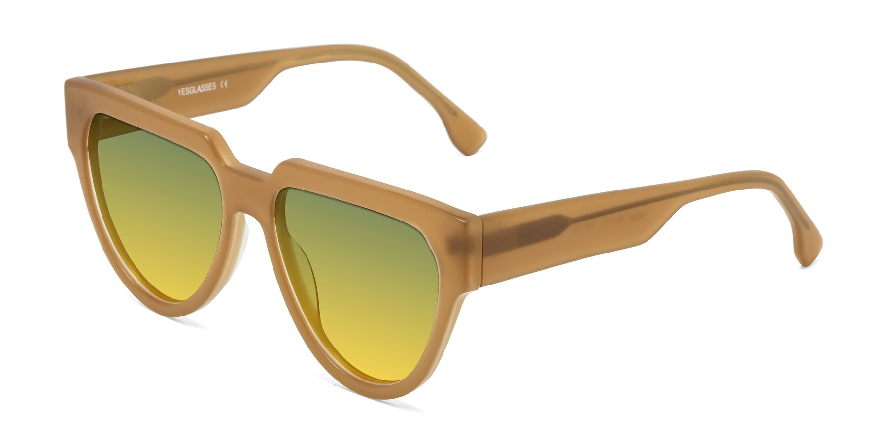 Angle of Yorke in Caramel with Green / Yellow Gradient Lenses