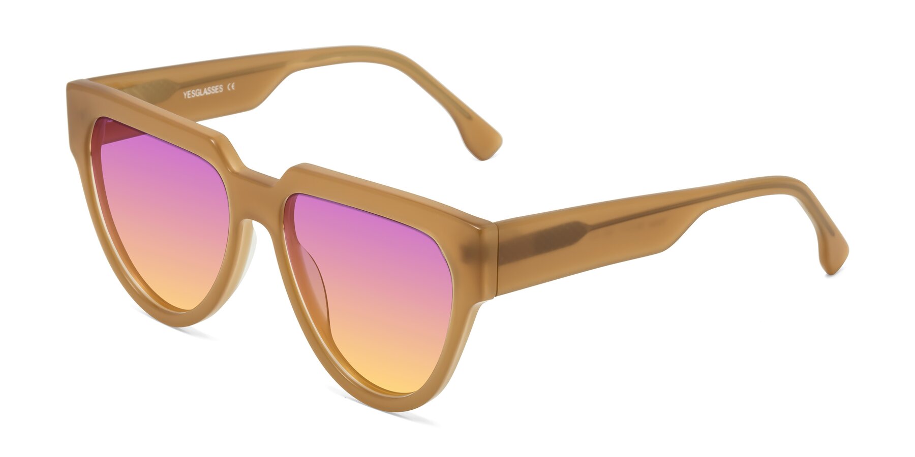 Angle of Yorke in Caramel with Purple / Yellow Gradient Lenses