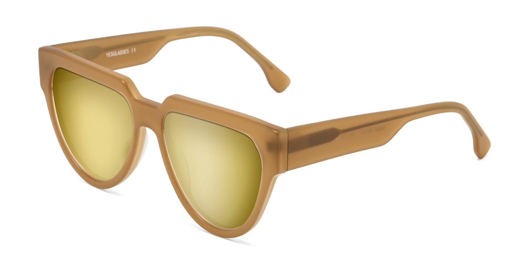 Angle of Yorke in Caramel with Gold Mirrored Lenses