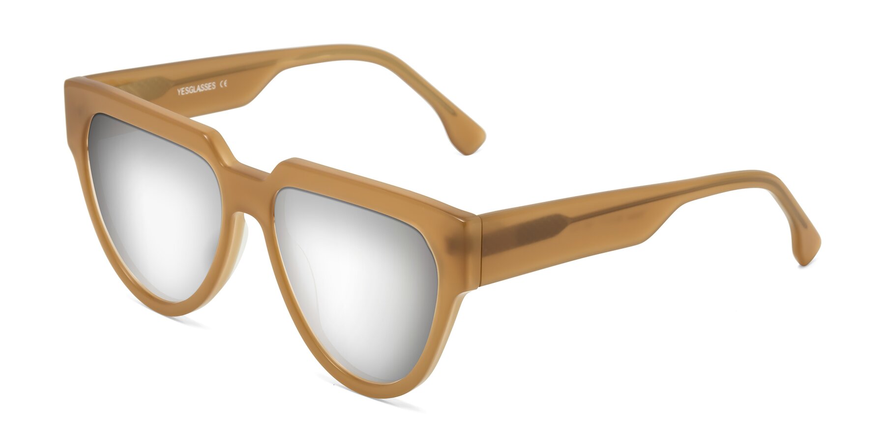 Angle of Yorke in Caramel with Silver Mirrored Lenses