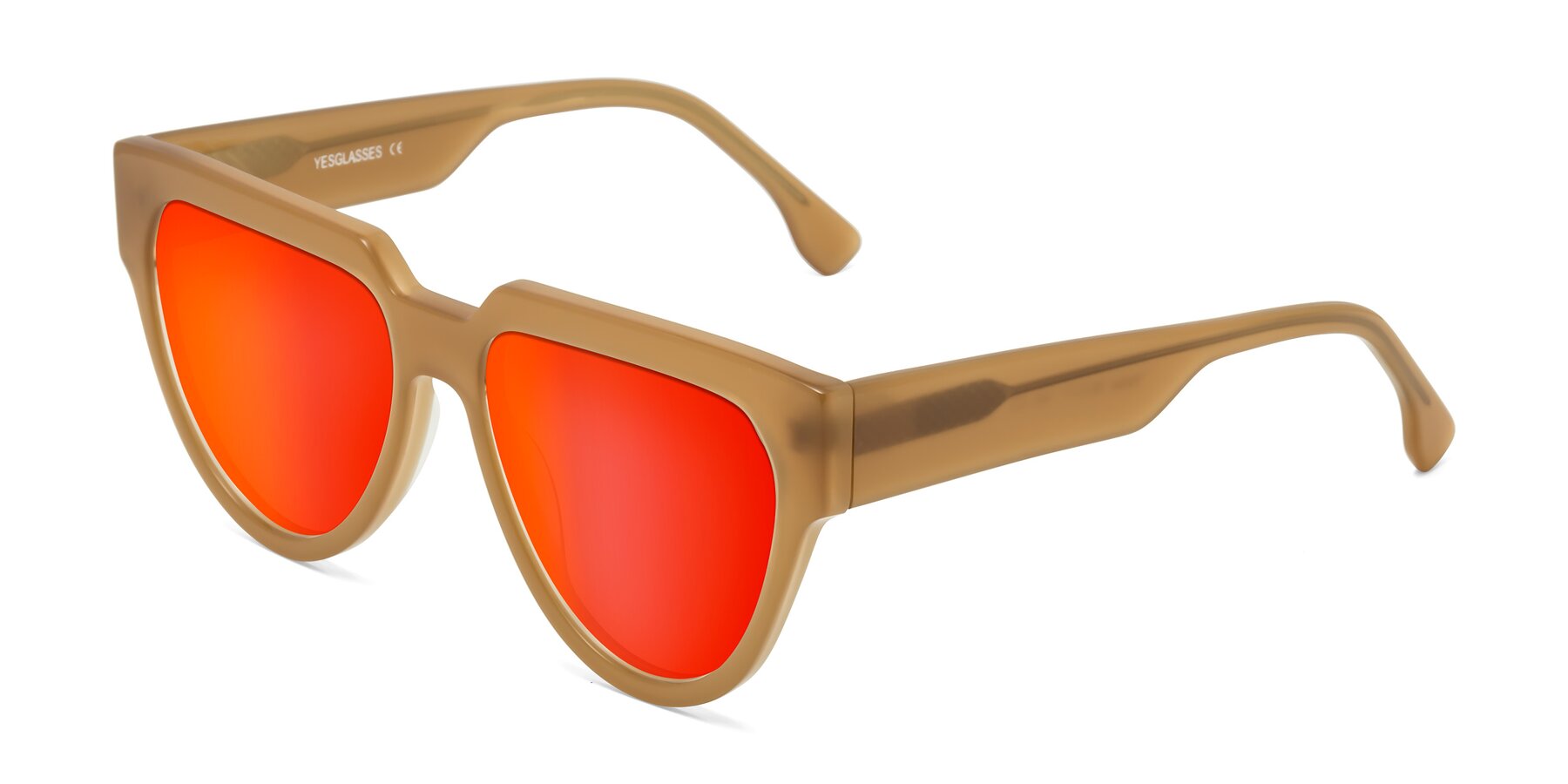 Angle of Yorke in Caramel with Red Gold Mirrored Lenses