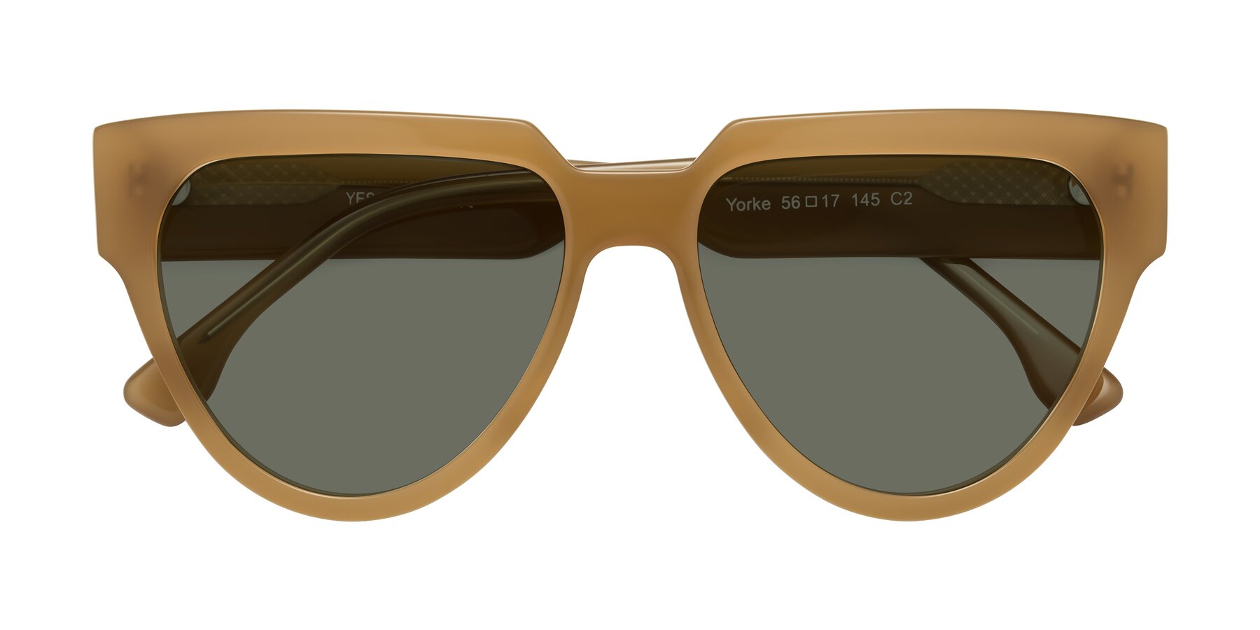 Folded Front of Yorke in Caramel with Gray Polarized Lenses