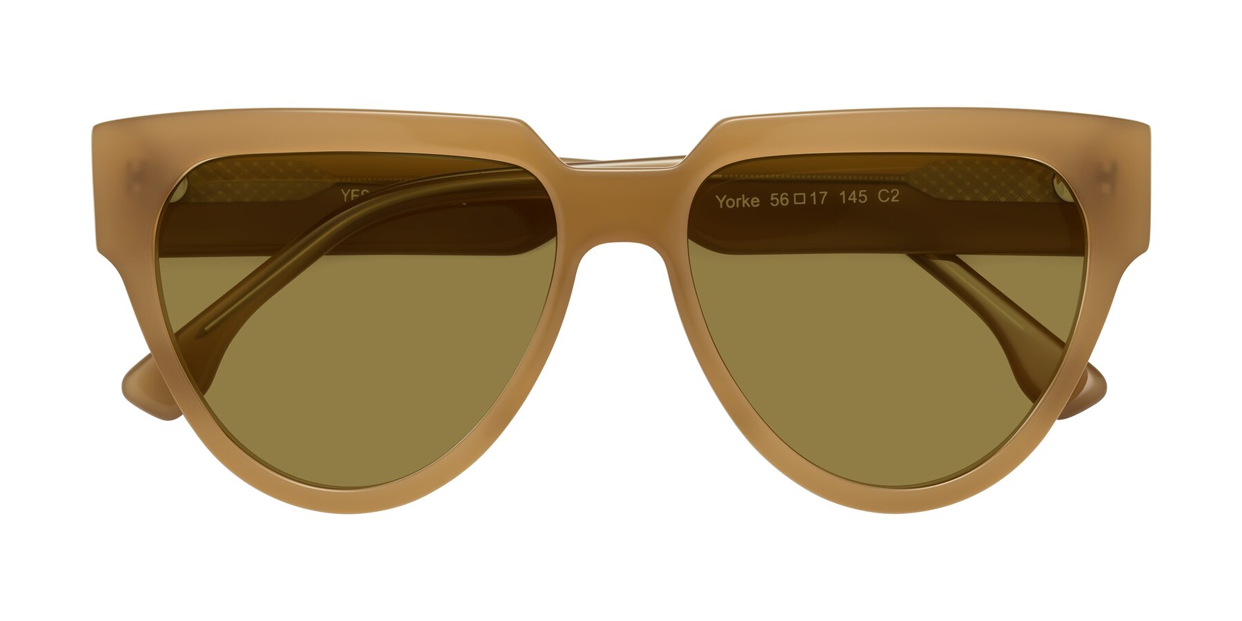 Folded Front of Yorke in Caramel with Brown Polarized Lenses