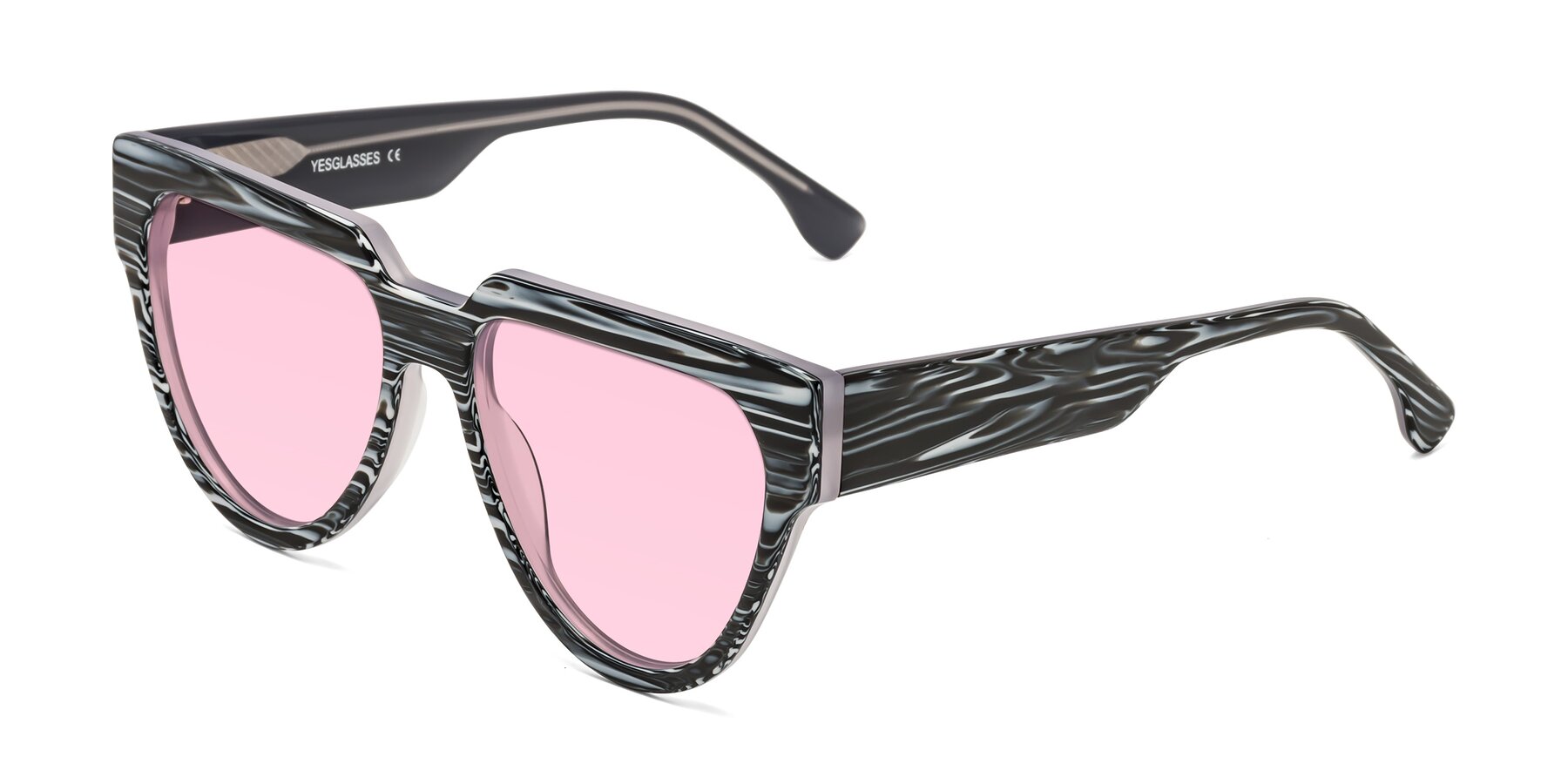 Angle of Yorke in Zebra-Print with Light Pink Tinted Lenses