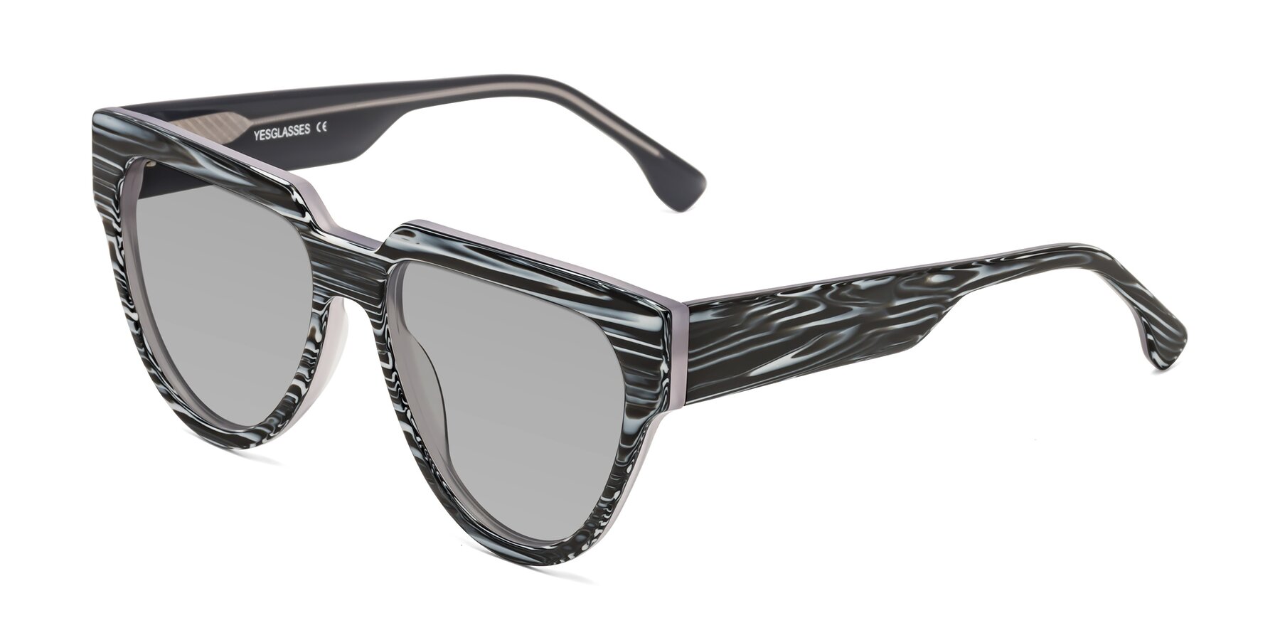 Angle of Yorke in Zebra-Print with Light Gray Tinted Lenses
