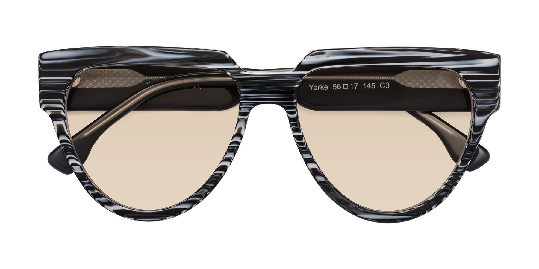 Folded Front of Yorke in Zebra-Print with Light Brown Tinted Lenses