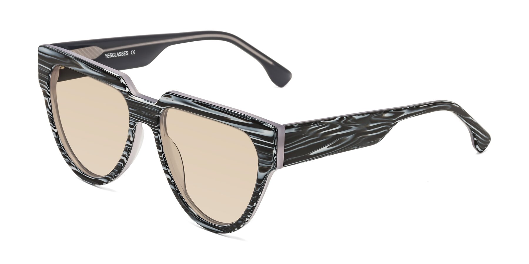 Angle of Yorke in Zebra-Print with Light Brown Tinted Lenses