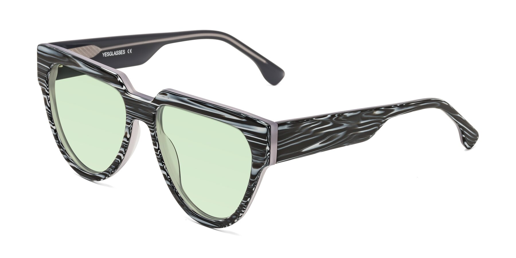 Angle of Yorke in Zebra-Print with Light Green Tinted Lenses