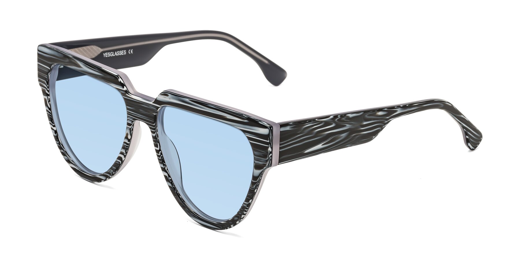 Angle of Yorke in Zebra-Print with Light Blue Tinted Lenses