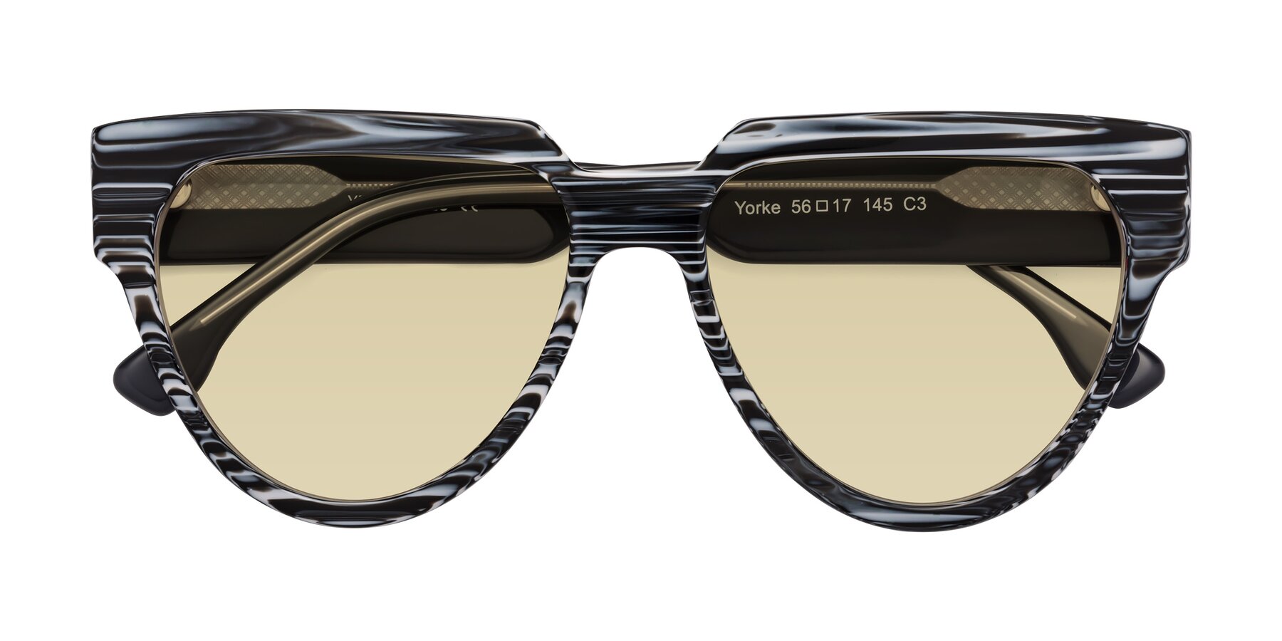Folded Front of Yorke in Zebra-Print with Light Champagne Tinted Lenses