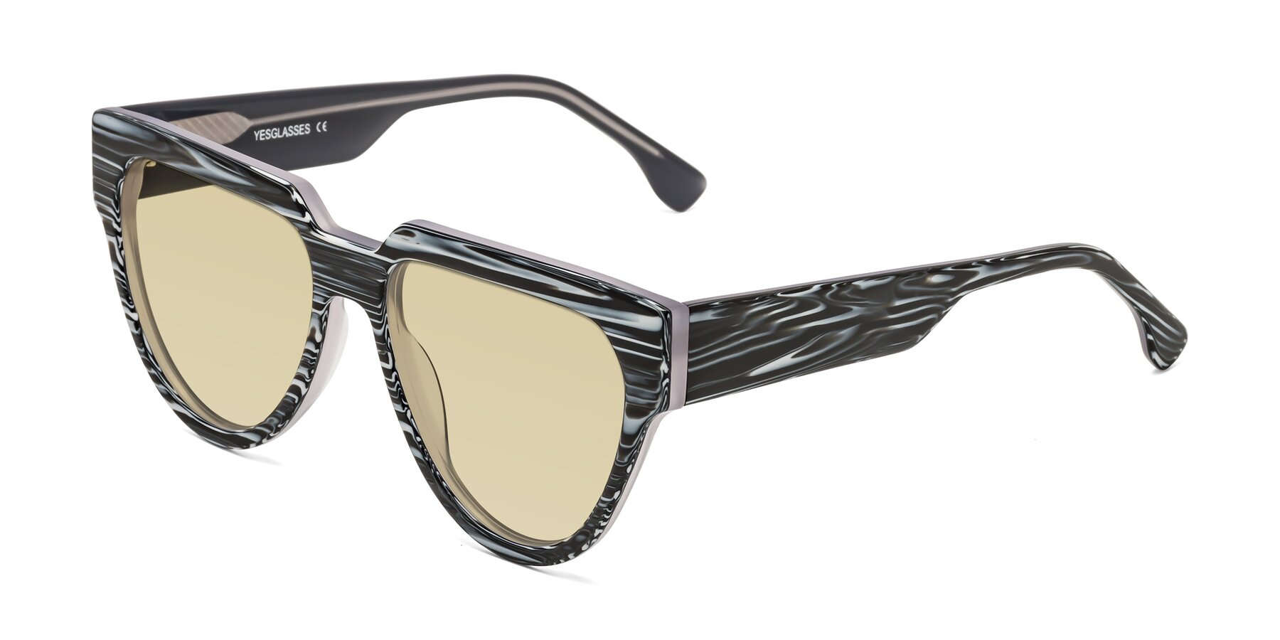 Angle of Yorke in Zebra-Print with Light Champagne Tinted Lenses