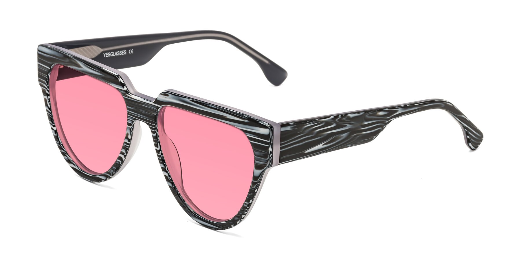 Angle of Yorke in Zebra-Print with Pink Tinted Lenses