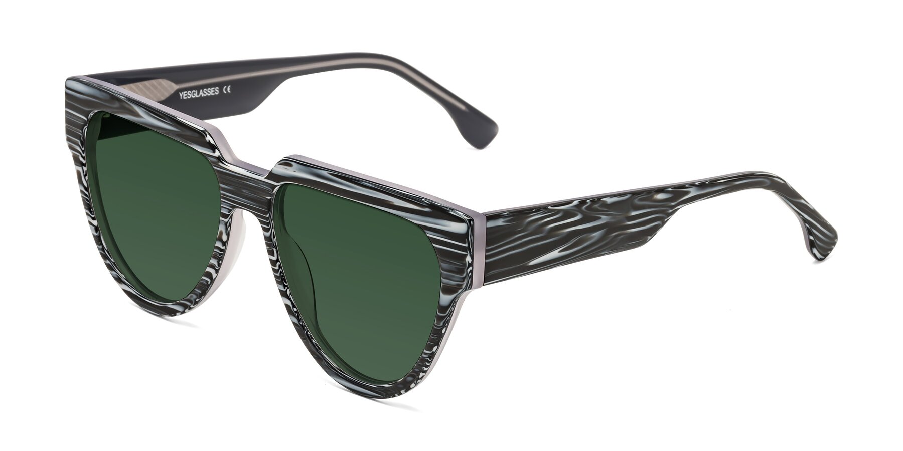 Angle of Yorke in Zebra-Print with Green Tinted Lenses