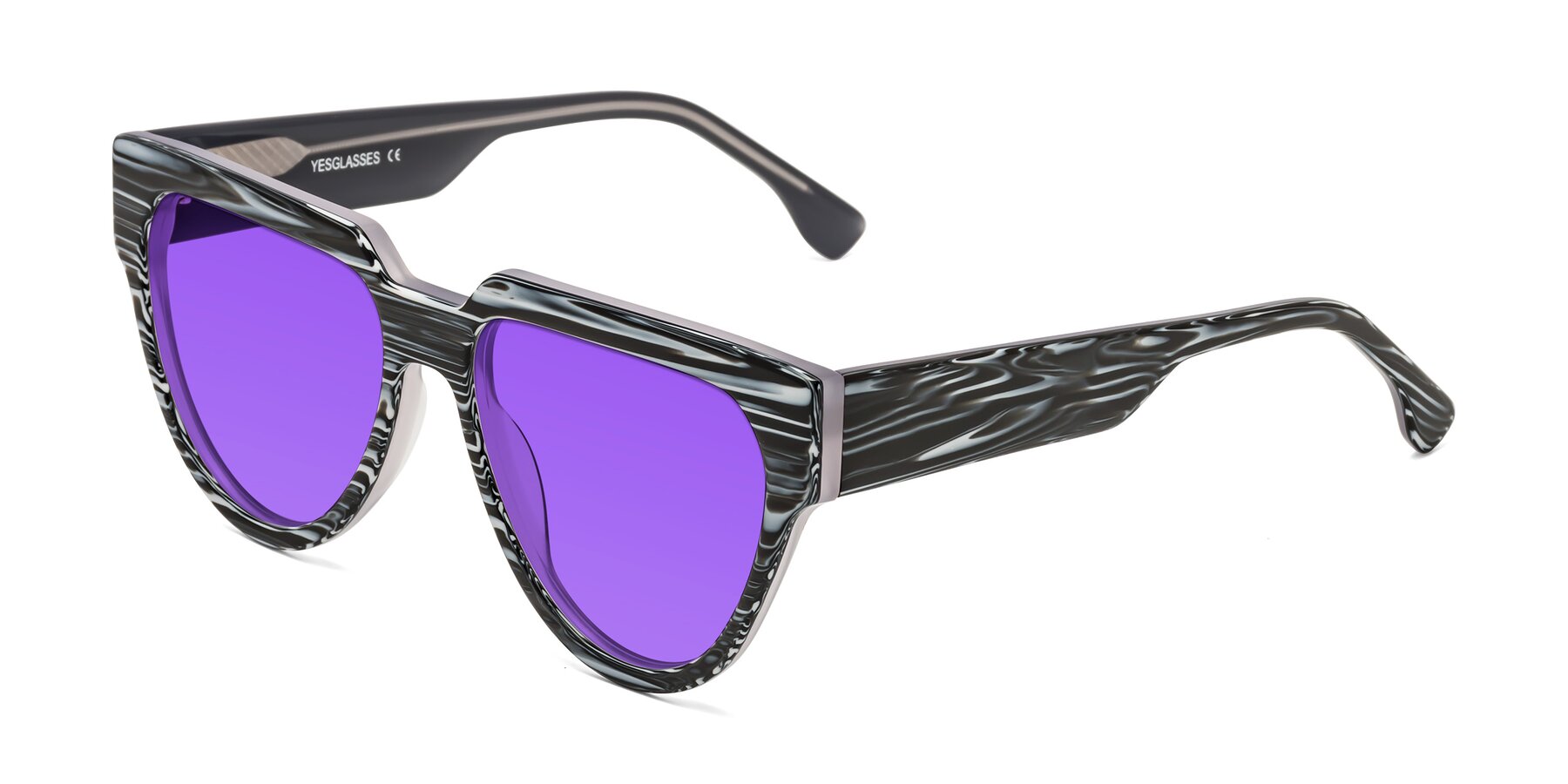 Angle of Yorke in Zebra-Print with Purple Tinted Lenses