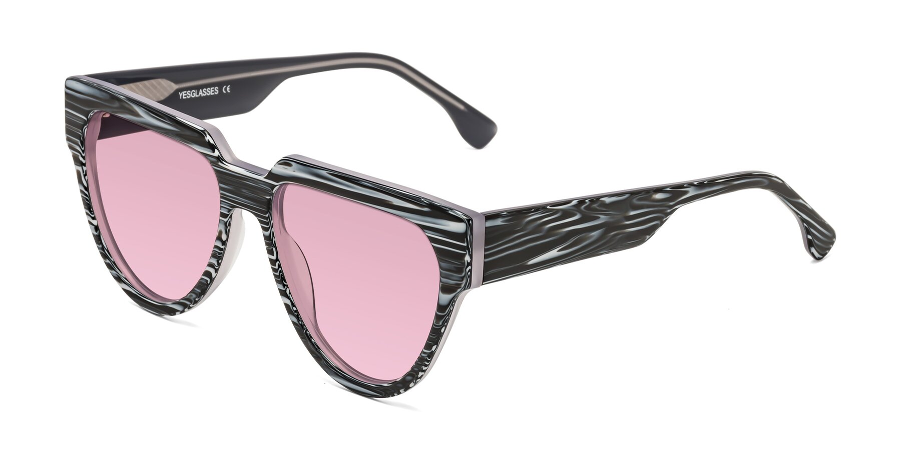 Angle of Yorke in Zebra-Print with Light Wine Tinted Lenses