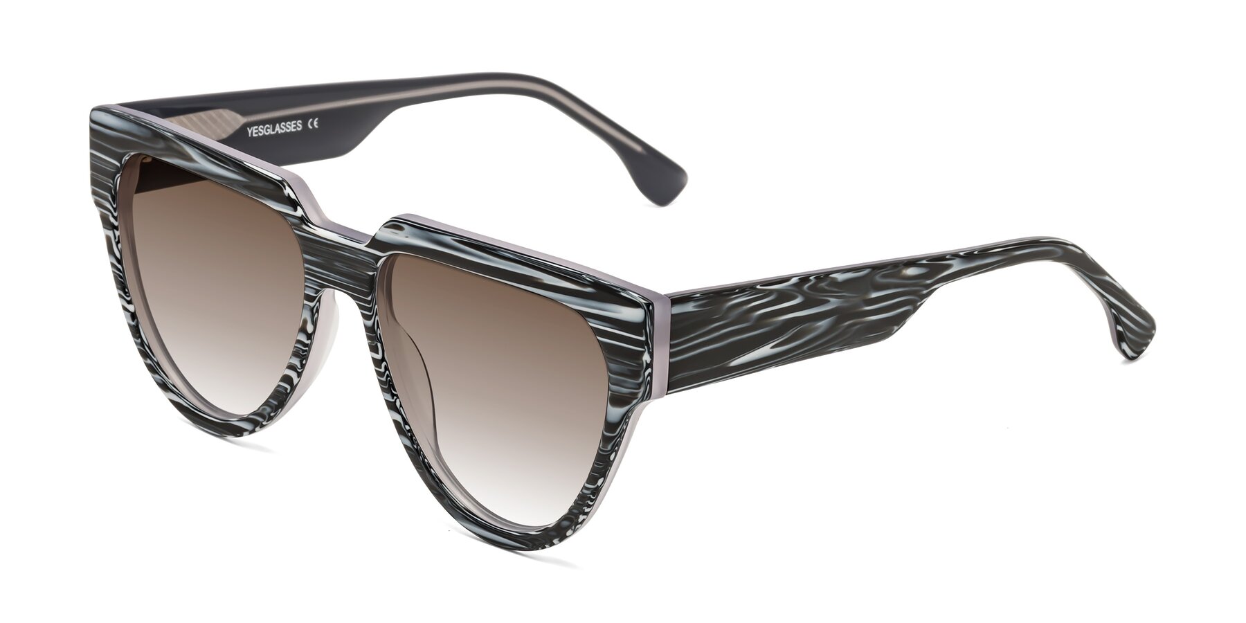 Angle of Yorke in Zebra-Print with Brown Gradient Lenses