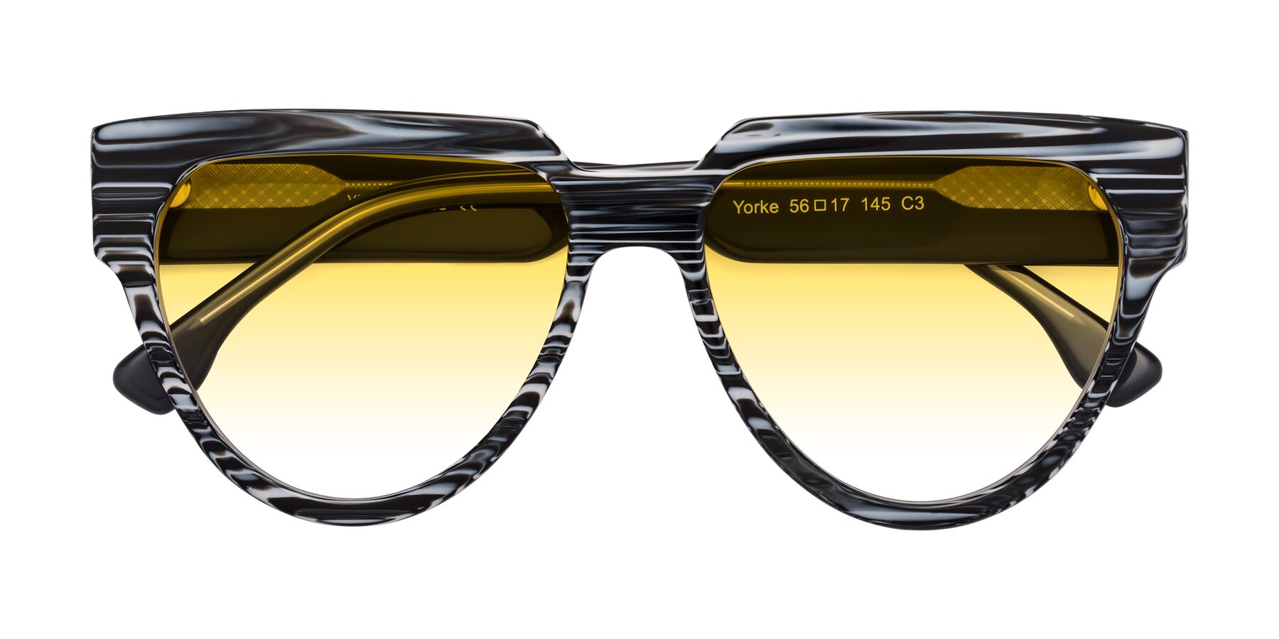 Folded Front of Yorke in Zebra-Print with Yellow Gradient Lenses