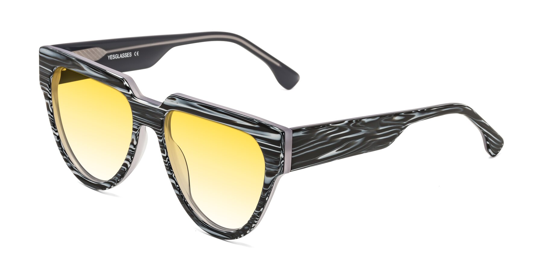 Angle of Yorke in Zebra-Print with Yellow Gradient Lenses