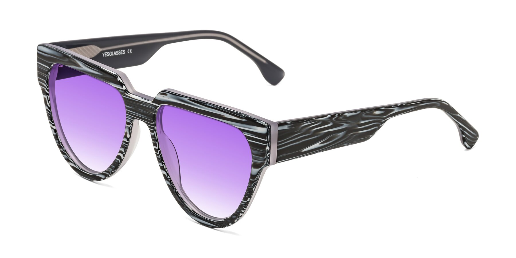 Angle of Yorke in Zebra-Print with Purple Gradient Lenses