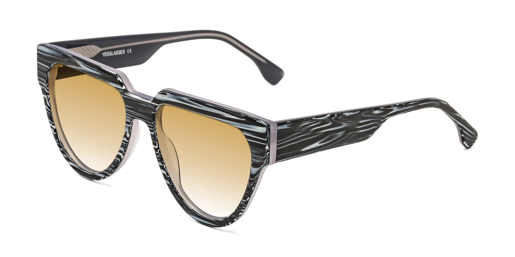 Angle of Yorke in Zebra-Print with Champagne Gradient Lenses