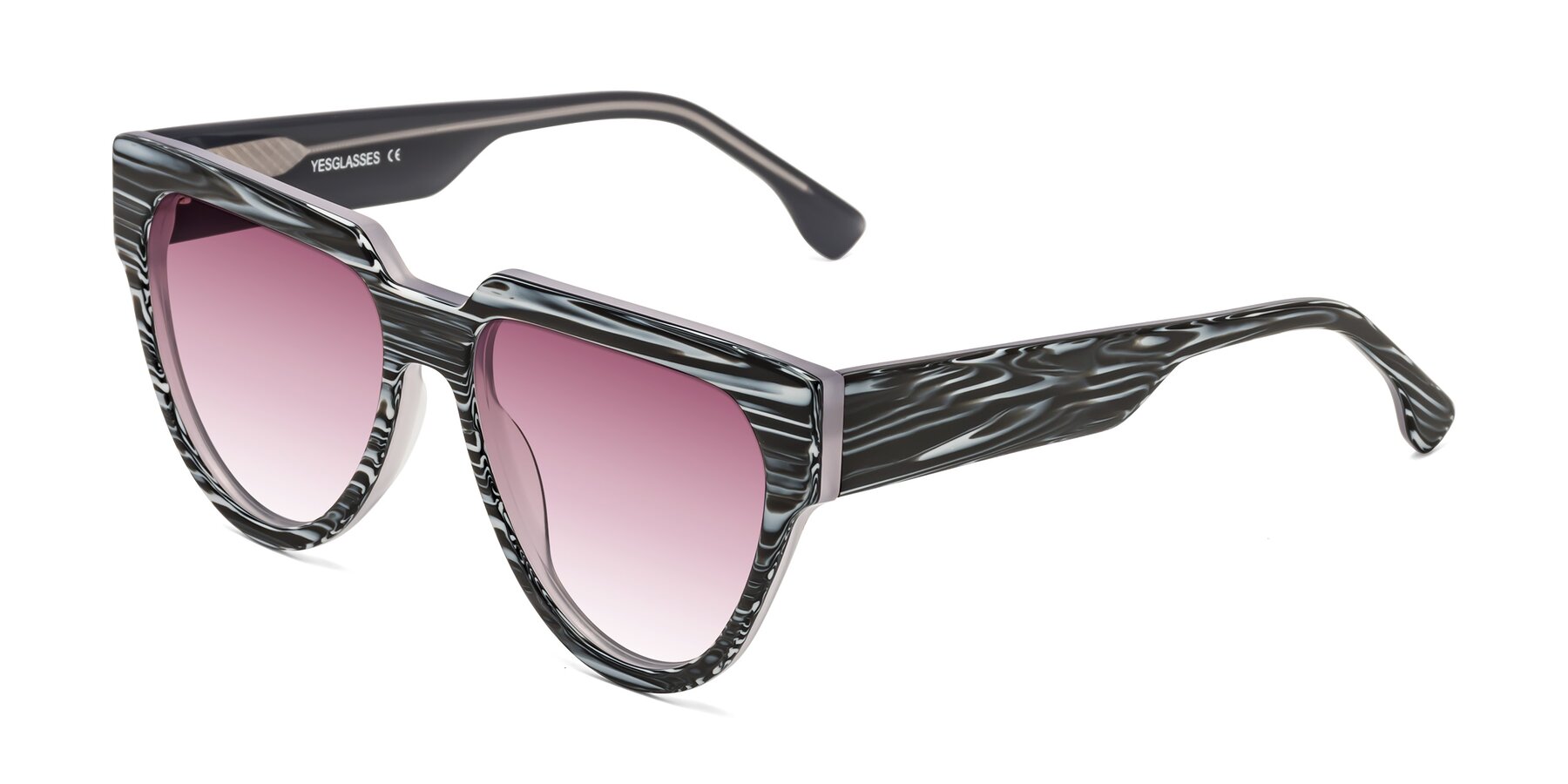 Angle of Yorke in Zebra-Print with Wine Gradient Lenses