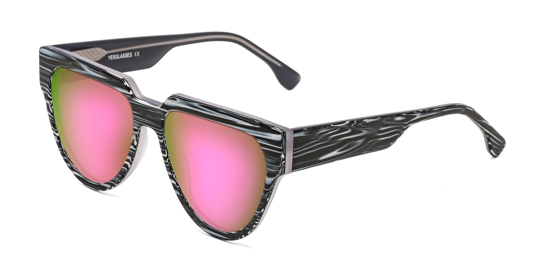 Angle of Yorke in Zebra-Print with Pink Mirrored Lenses